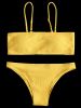 Ensemble Bikini Bandeau Côtelé - Jaune M