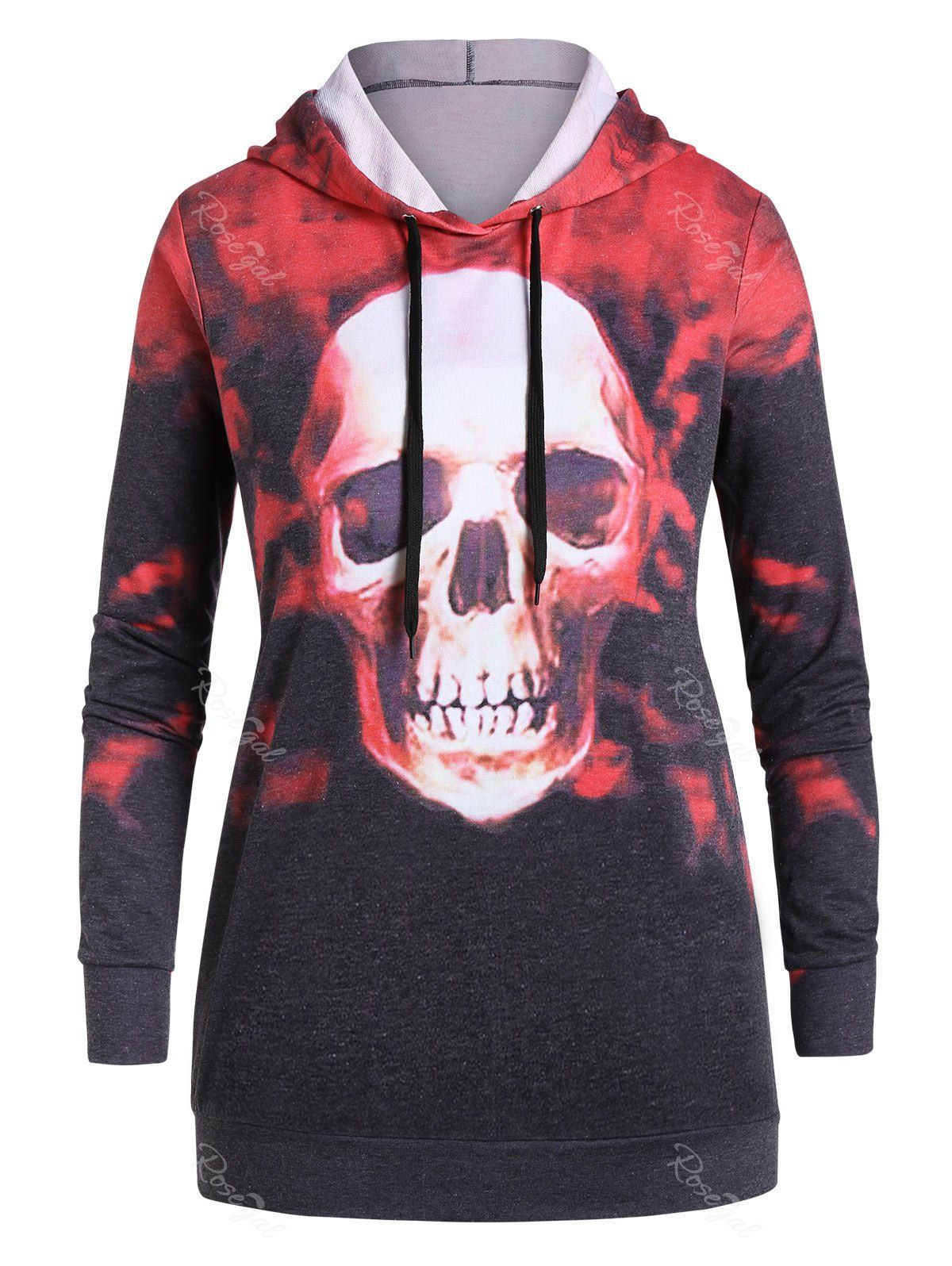 skull print hoodie