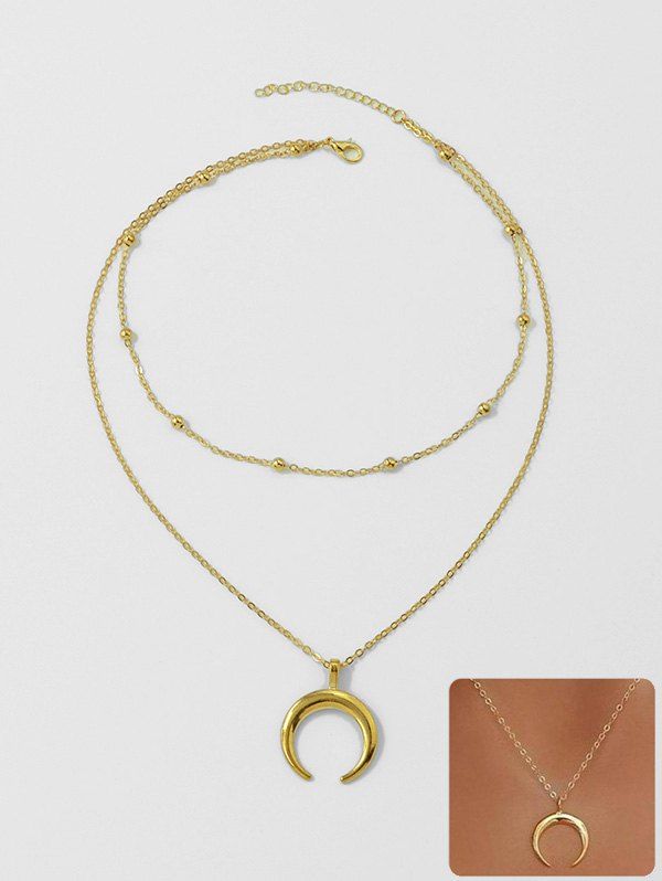

Beach Crescent Moon Pendant Chain Necklace, Gold
