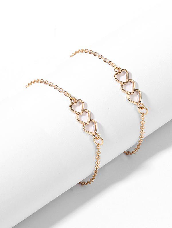 

Simple Hollow Out Heart Chain Bracelet, Gold