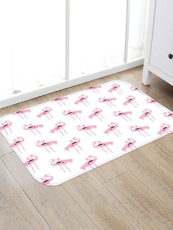 

Flamingo Pattern Water Absorption Area Rug, Multi-a