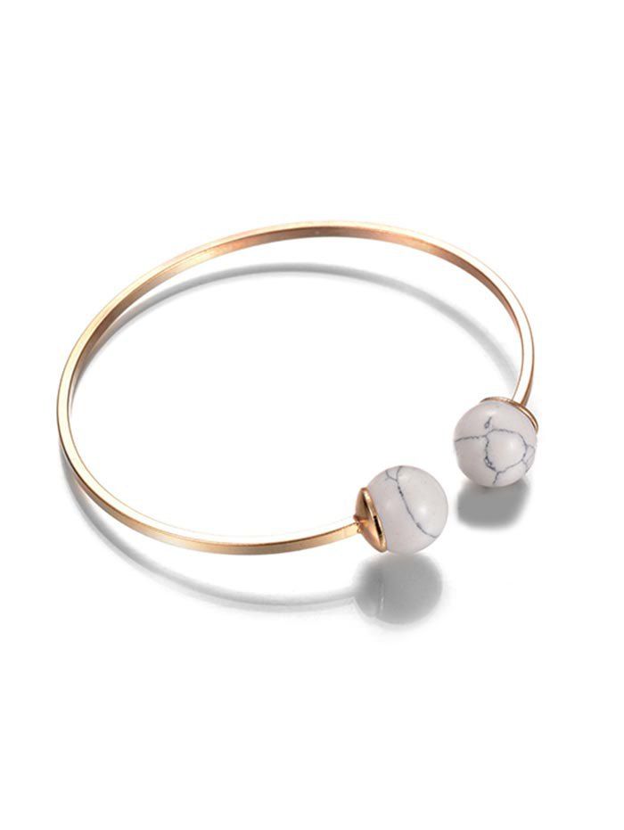 

Geometric Faux Turquoise Cuff Bracelet, Gold