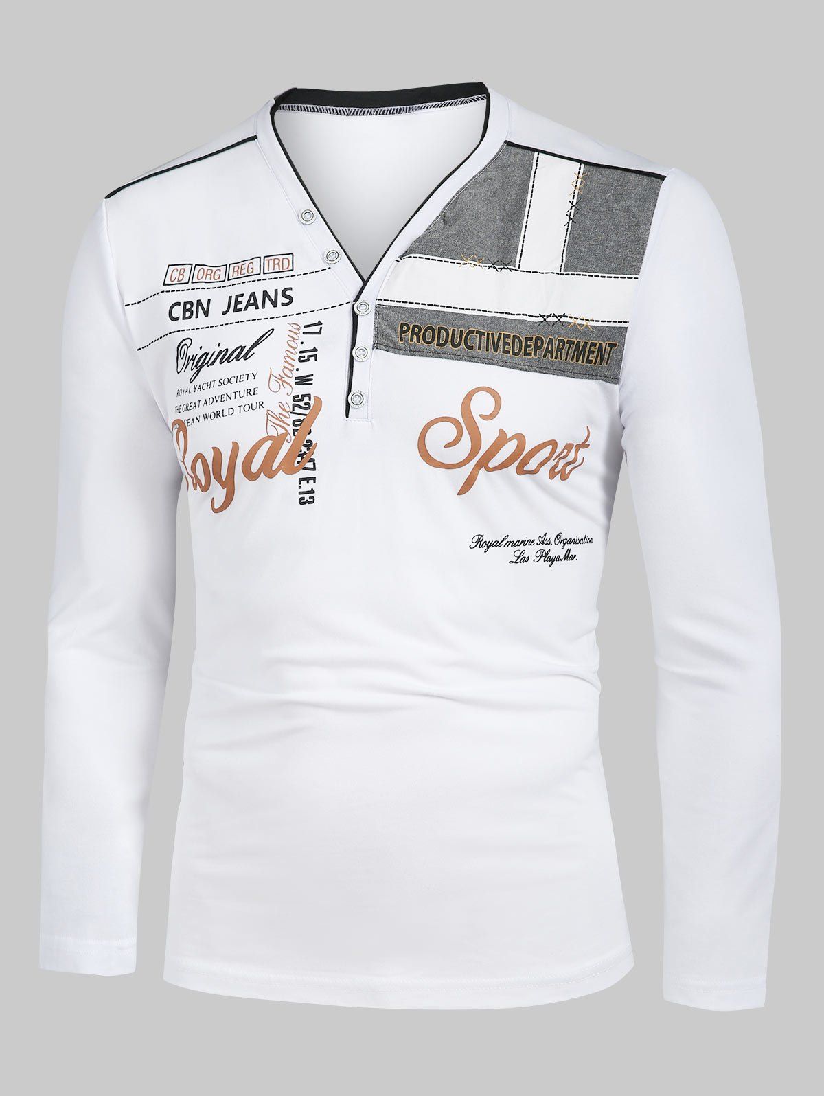 

Letter Printed Long Sleeves T-shirt, White