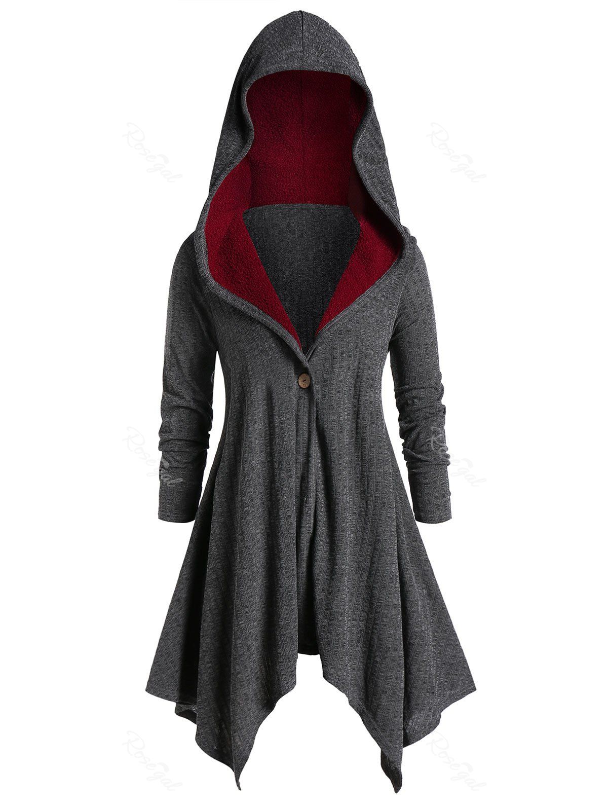 

Plus Size Convertible Handkerchief Marled Cardigan, Ash gray