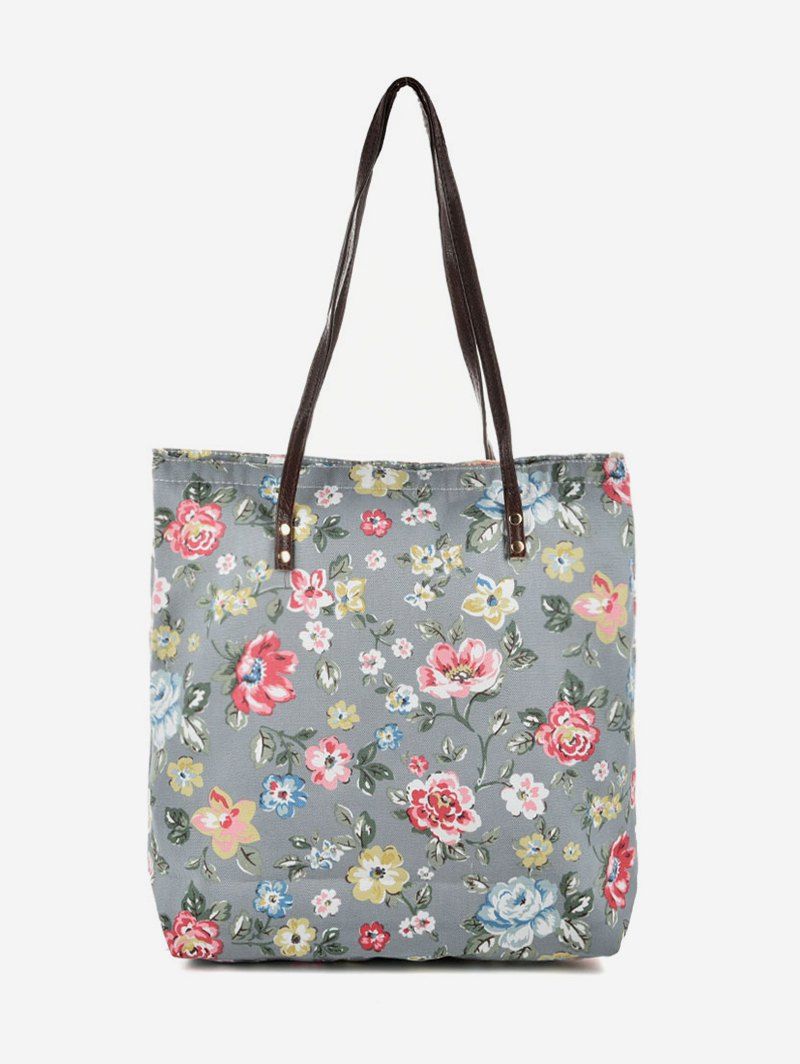 

Pattern Print Canvas Tote Bag, Gray cloud