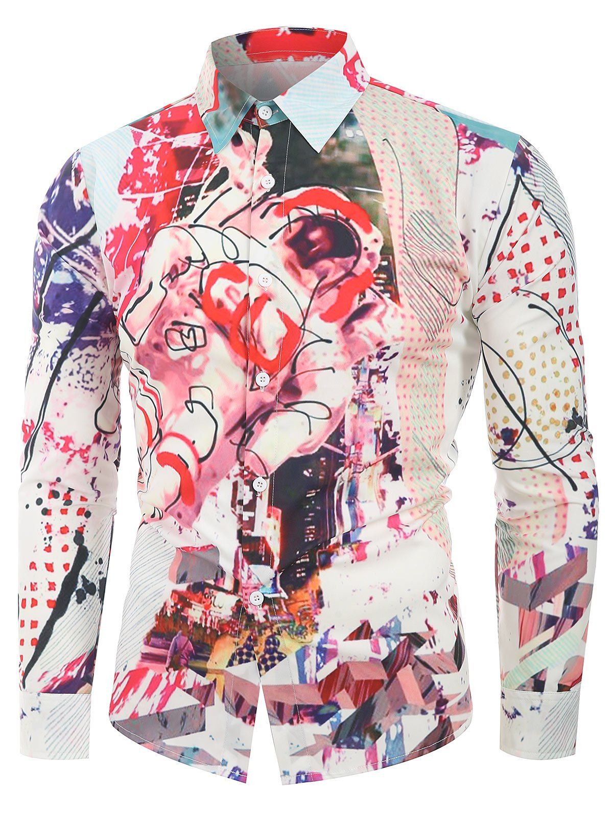 

Astronaut 3D Print Long Sleeves Shirt, White
