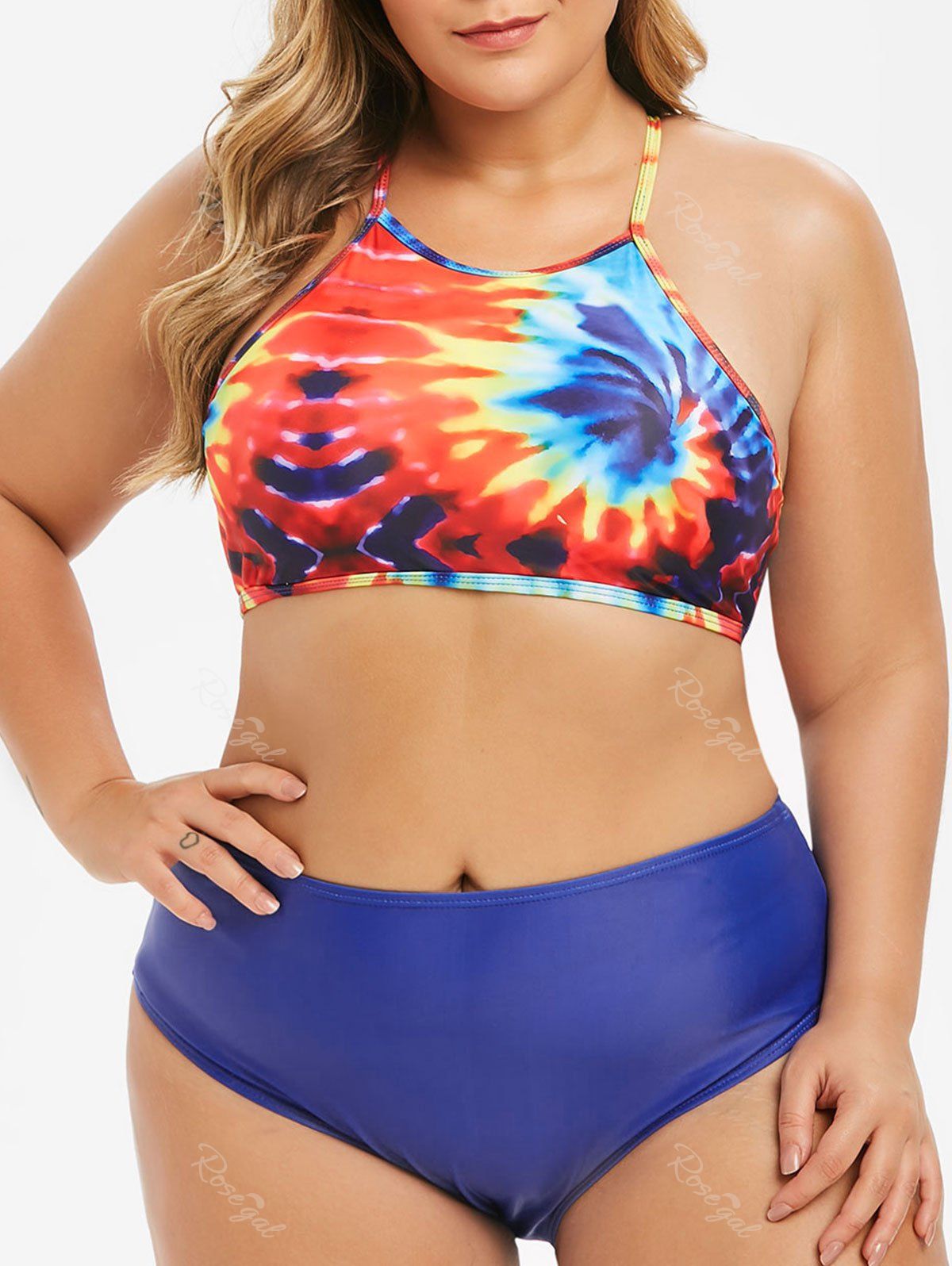 tie dye plus size bathing suit