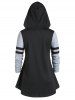 Plus Size Tunic Hooded Two Tone T Shirt -  