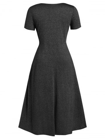 

Plus Size Marled Square Collar Maxi Dress, Dark slate grey