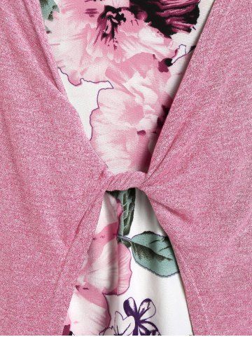 

Plus Size Marled Square Collar Maxi Dress, Pink
