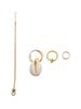 4Pcs Hoop Cowrie Shell Ear Thread Earrings Set -  