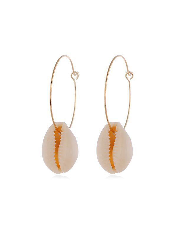 

Metal Natural Shell Design Dangle Earrings, Gold