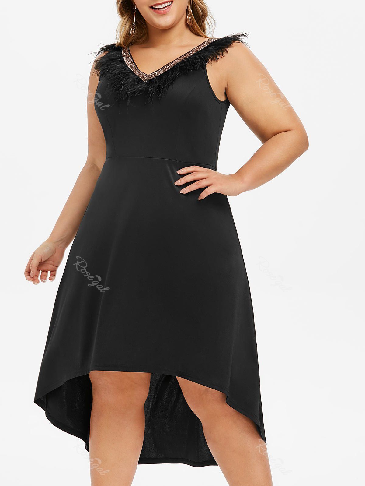 plus size feather dress