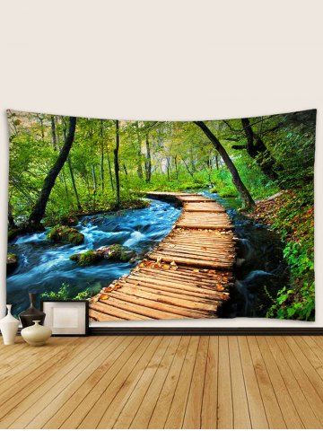 

Forest Stream Trail Print Tapestry Wall Hanging Art Decoration, Multi-a