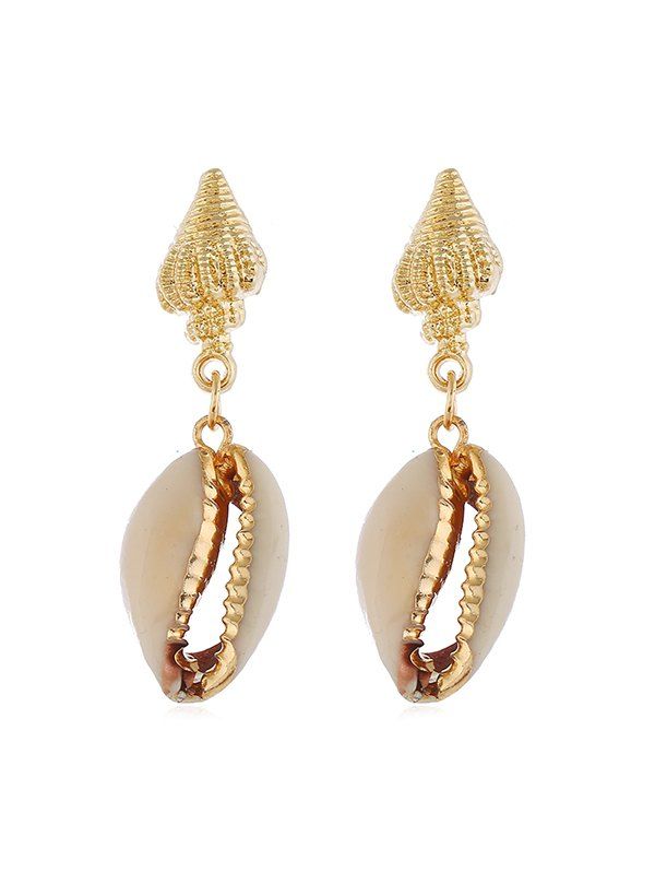 

Shell Conch Stud Drop Earrings, Gold