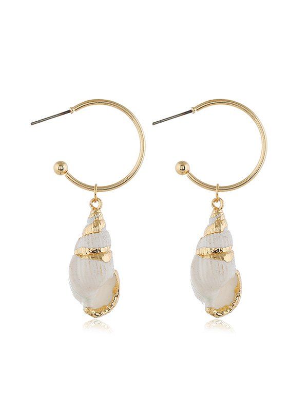 

Pair of Conch Drop Earrings, Gold