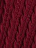 Plus Size Split Buttoned Cable Knit Sweater -  