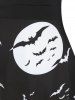 Robe d'Halloween Rétro à Imprimé Citrouille Chauve-souris de Grande Taille - Noir L