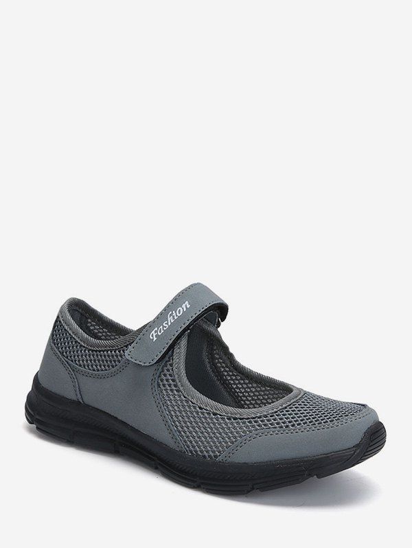 

Mesh Trim Breathable Design Casual Sneakers, Dark gray