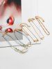 Five-piece Heart Cowrie Shell Palm Tree Chain Bracelet Set -  