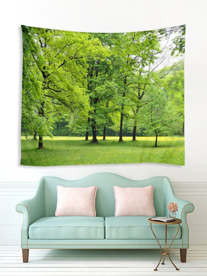 

Forest and Grassland Print Tapestry Wall Hanging Art Decoration, Jungle green