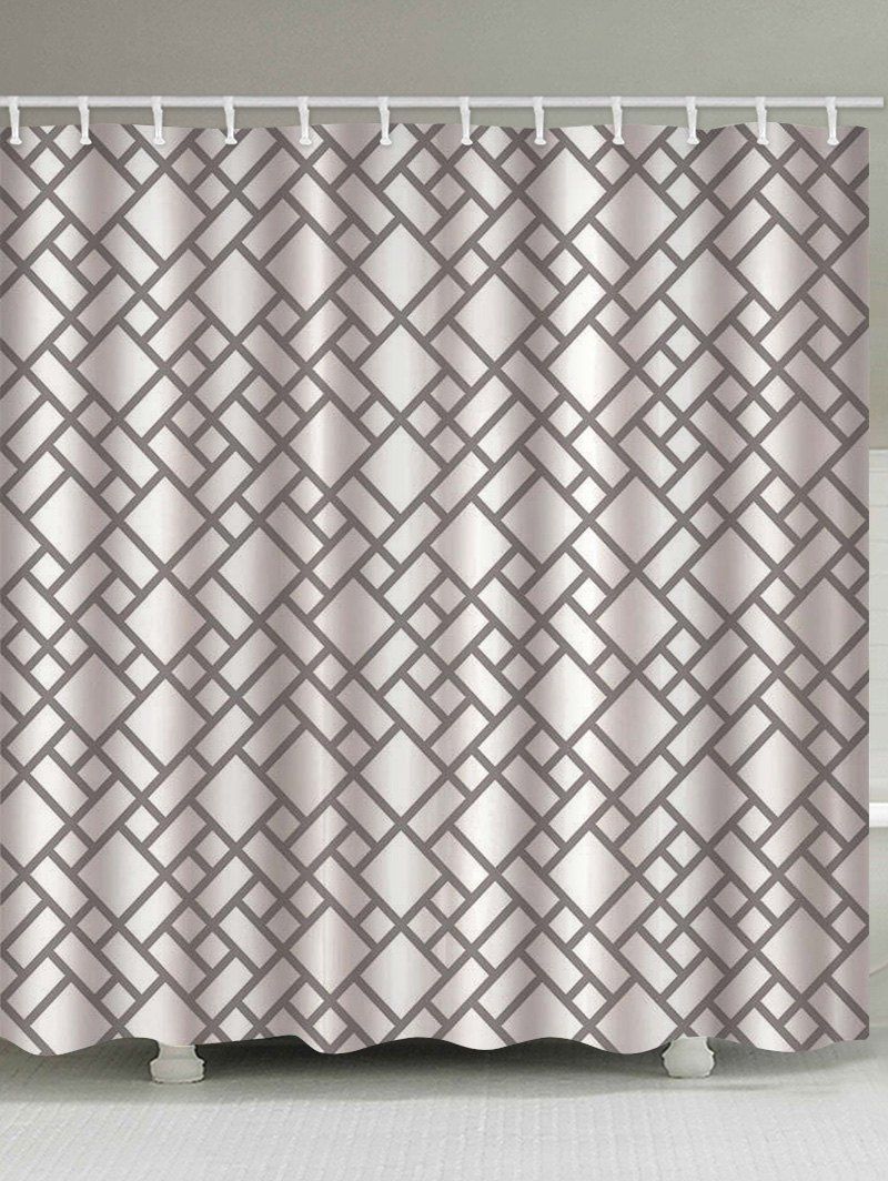 

Geometric Printed Waterproof Bathroom Curtain, Multi-b