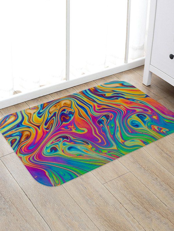 

Abstract Colored Print Anti-slip Floor Rug, Multi-a
