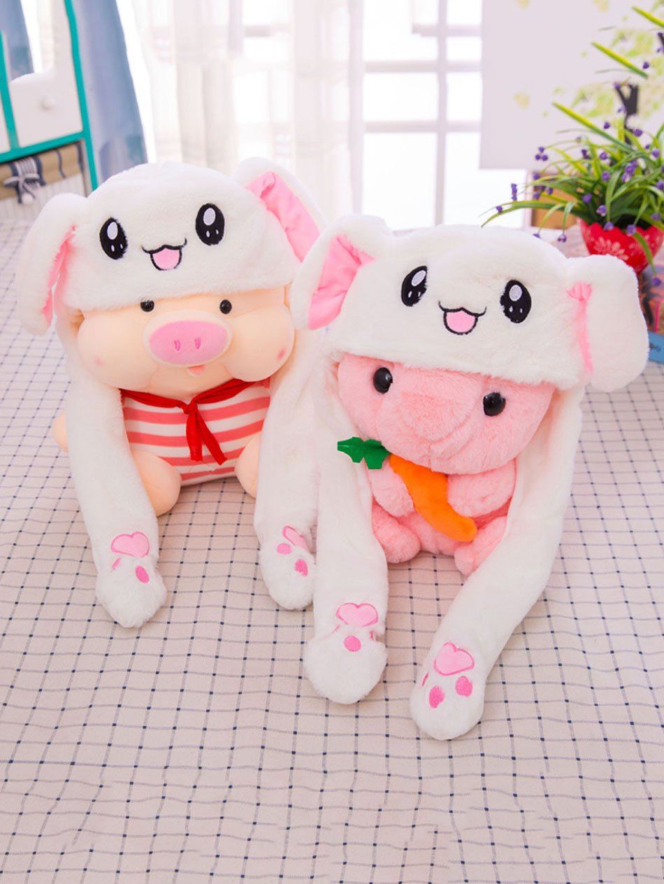 

Funny Moving Cartoon Animal Ears Plush Toy, White