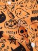 Skull Pumpkin Spider Cat Print Halloween Shirt -  