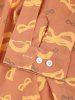 Halloween Eye Mask Print Long Sleeve Button Up Shirt -  