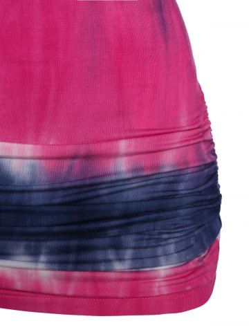 

Tie Dye Hooded Tunic T Shirt, Deep blue