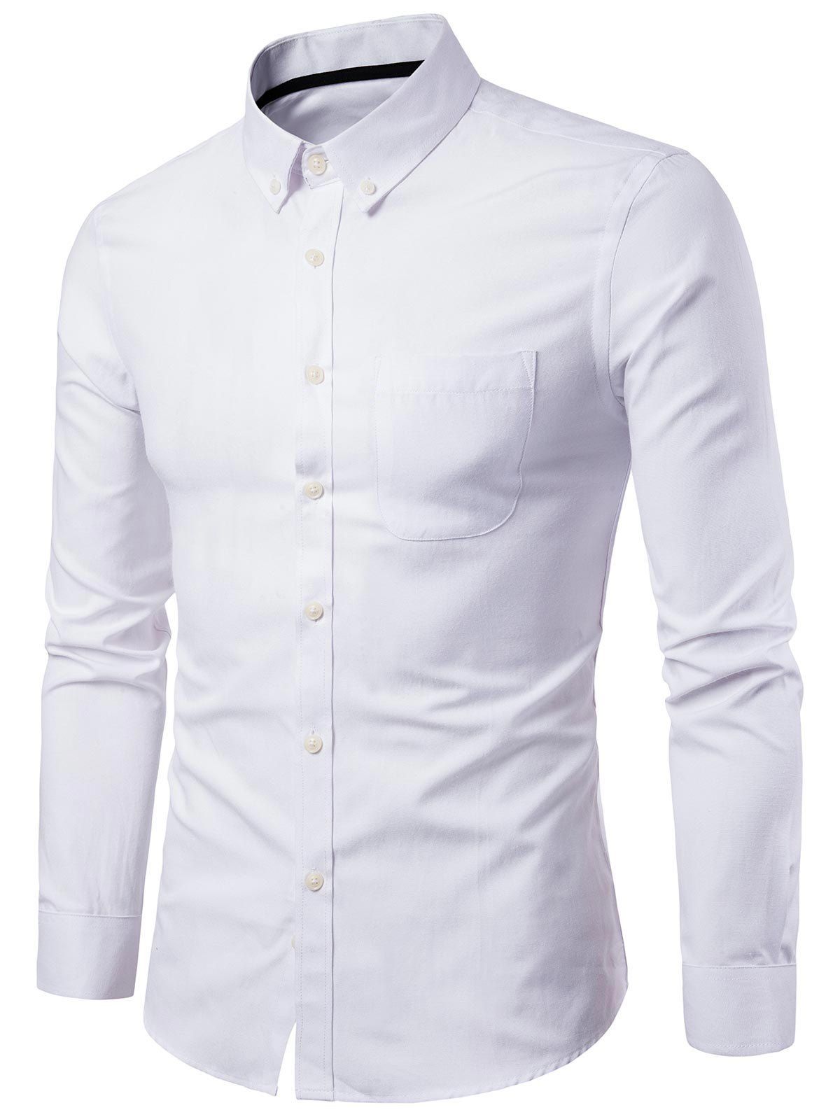 

Casual Solid Color Design Long Sleeves Shirt, White