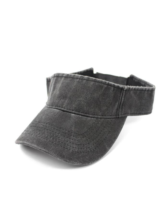 

Washed Denim Visor Sports Cap, Dark gray