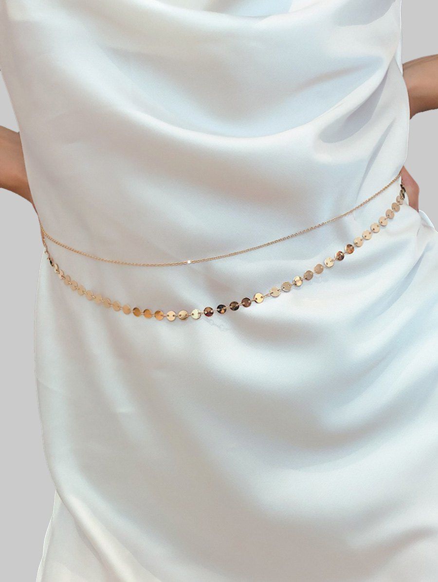 

Sequin Layered Waist Chain, Gold