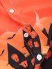 Chemise avec Imprimé Chauve-souris et Maison à Manches Longues - Orange Halloween S