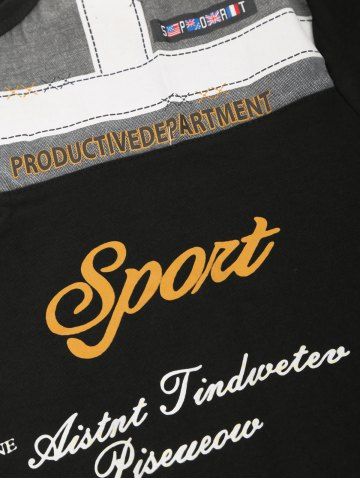 

Graphic Pattern Leisure Short Sleeves T-shirt, Black