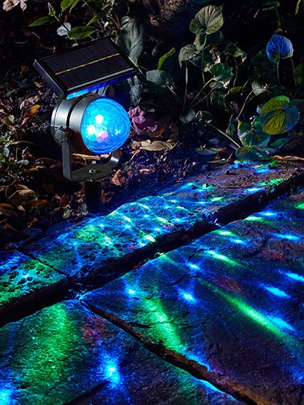 

Outdoor Lawn Rotating Colorful Projection Lamp Solar Light, Black