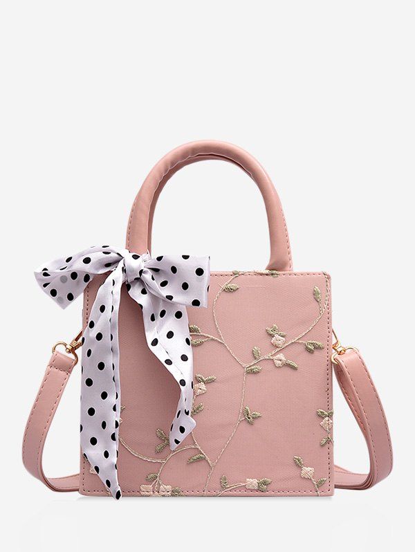 

Printed Silk Embellished Floral Lace Crossbody Bag, Pink