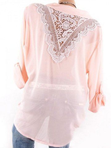 

Plus Size Lace Crochet Tunic Top, Light pink