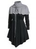Plus Size Tunic Round Collar T Shirt with Cape -  