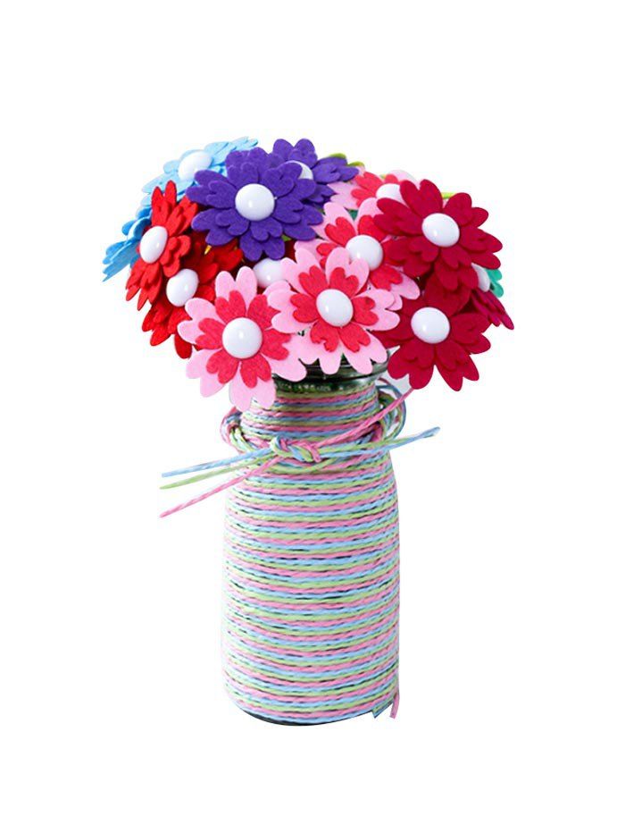 

Handmade DIY Button Bouquet with Vase, Multi-d