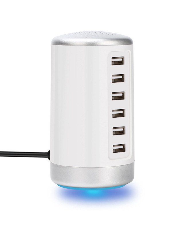 

Multifunction Cylindrical 6 USB Ports Power Strip, White