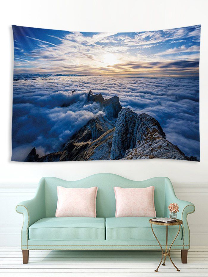 

Cloud Sky Pattern Printed Tapestry, Multi-a