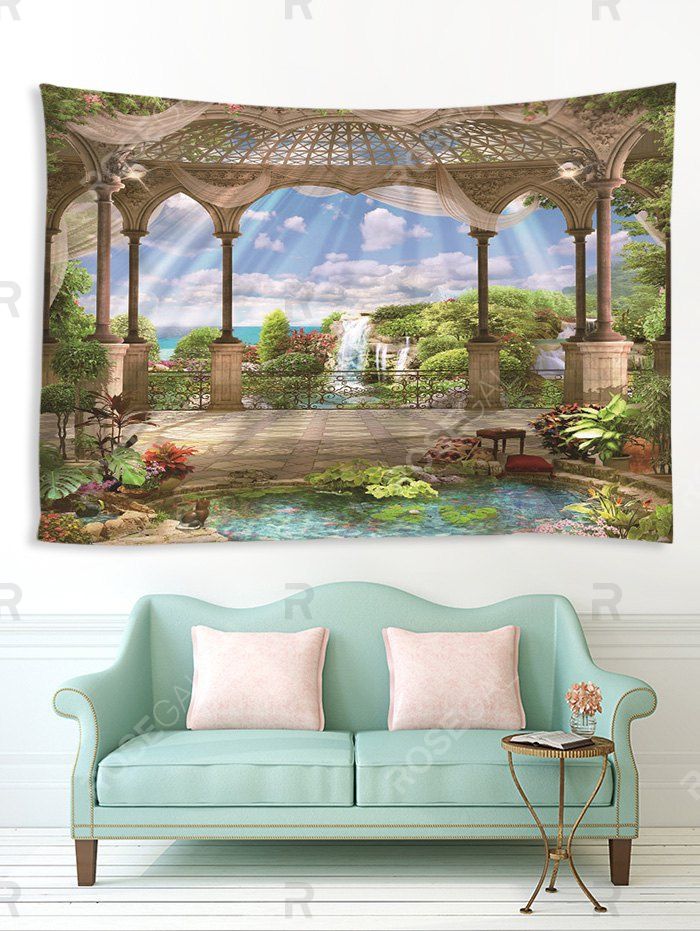 

Seaside Pavilion Print Tapestry Wall Hanging Art Decoration, Multi