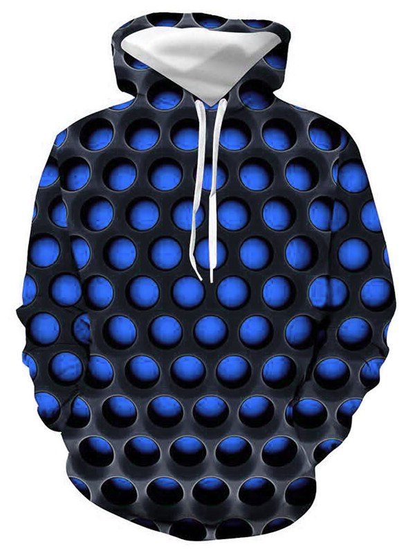 

Burning Honeycomb Briquette Graphic Front Pocket Hoodie, Blue