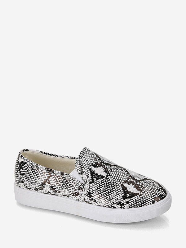 

Slip On Leopard Snakeskin Pattern Flat Shoes, Multi-e