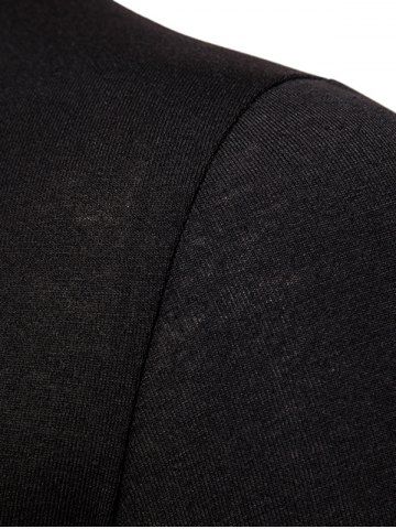 

Solid Color Lace-up Long Sleeves T-shirt, Black