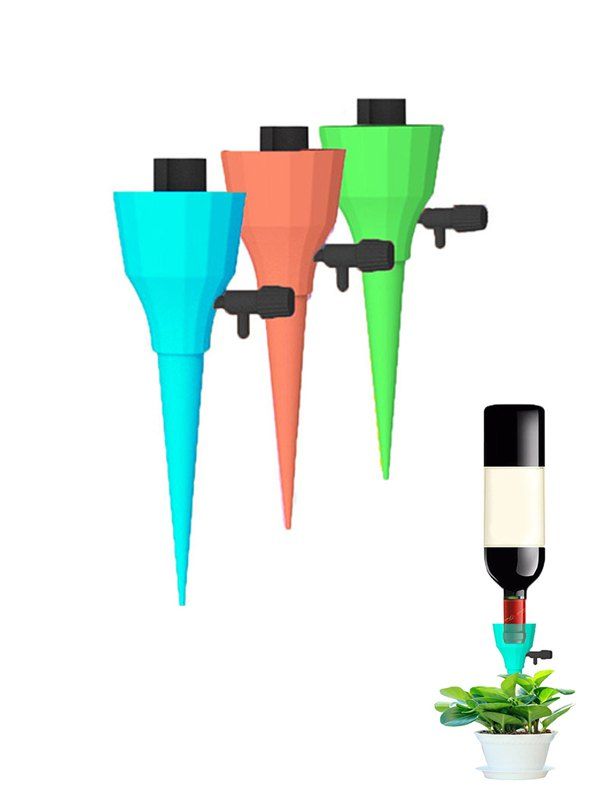 

6 Pcs Adjustable Water Flow with Switch Control Automatic Constant Pressure Drip Watering Devices, Multi