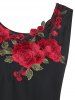 Sleeveless Rose Embroidered Fit And Flare High Low Dress -  
