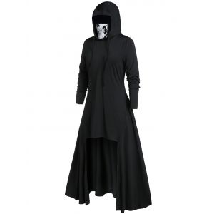 

Plus Size Tunic Printed Hooded T Shirt, Black